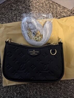 Louis Vuitton Black Mini Shoulder Bag with Gold Hardware
